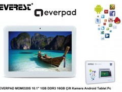 EVEREST EVERPAD MOMO20S 10.1”/1.2GHZ/1GB/16GB/AND.BLUTOOTH WIFI 0.3MP/2MP BEYAZ TABLET